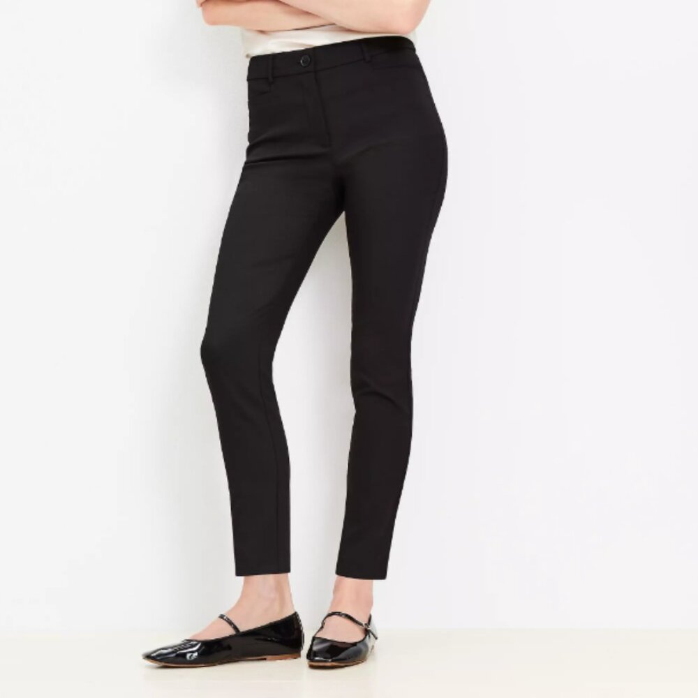 LOFT Petite Sutton Skinny Black Pants